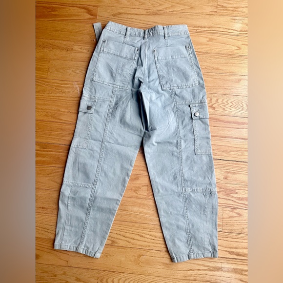 NWT By Anthropologie Utility Barrel Leg Pants Light Blue 0 Petite - Picture 7 of 7